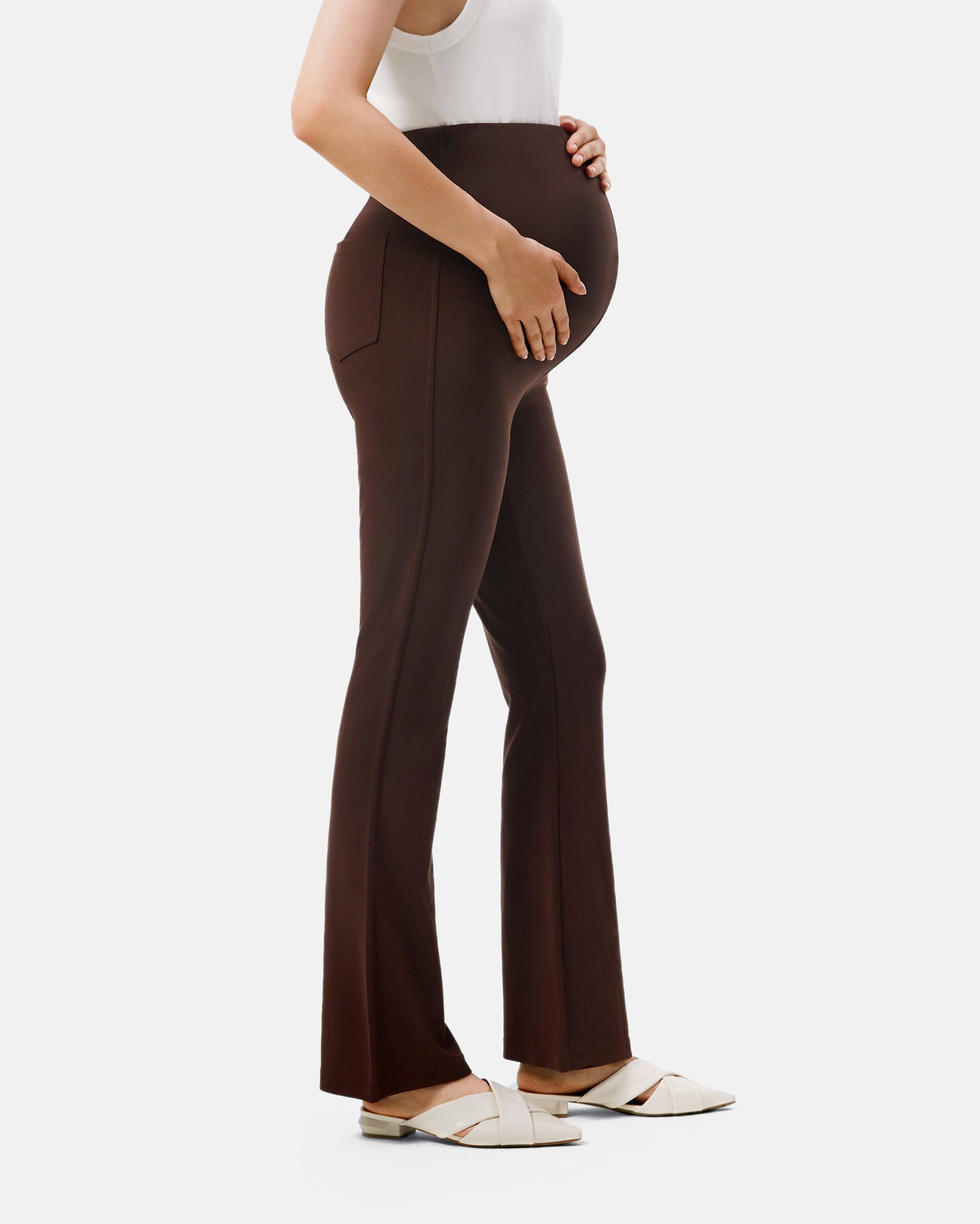 Maternity slacks deep brown