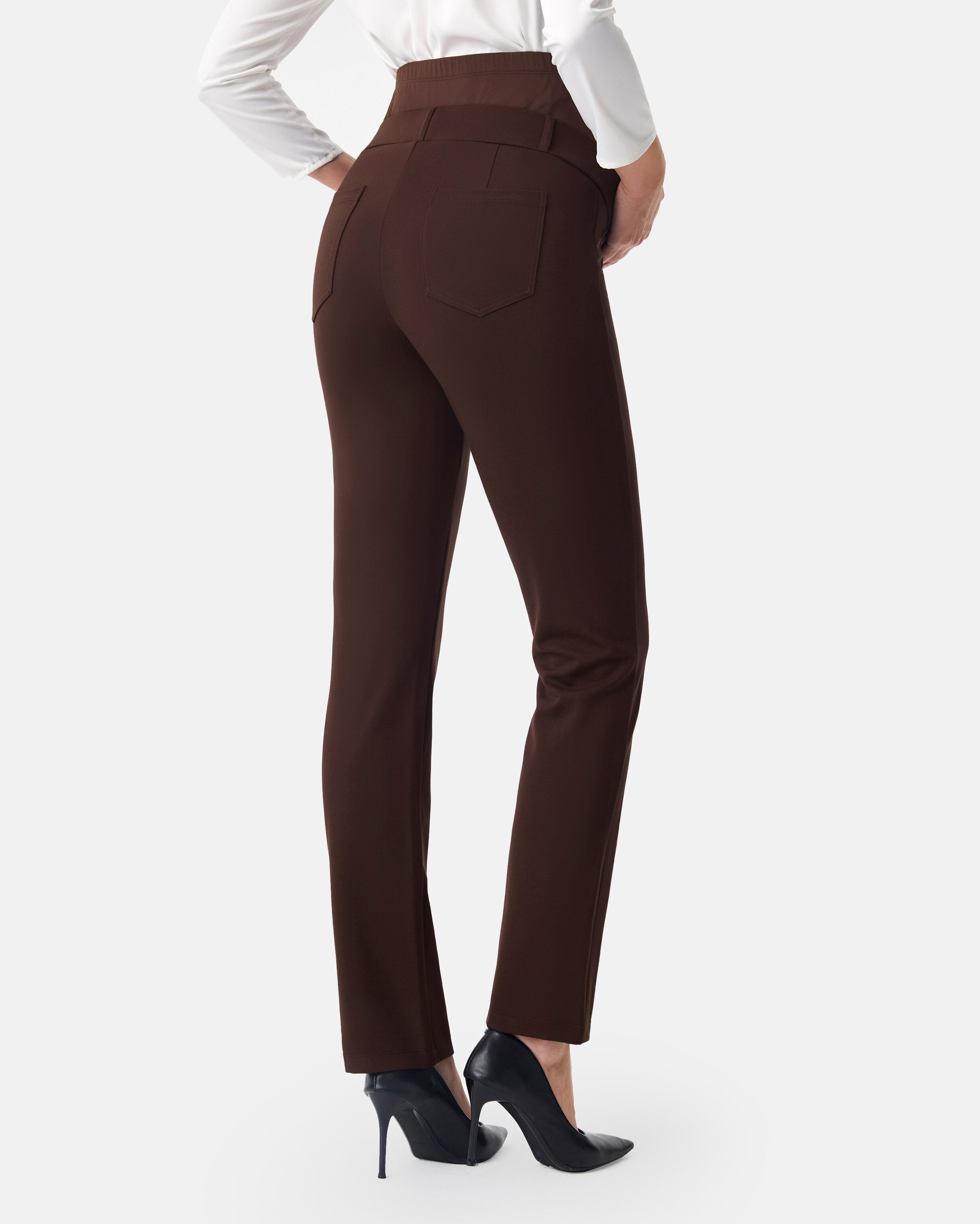 Maternity work dress pants deep brown