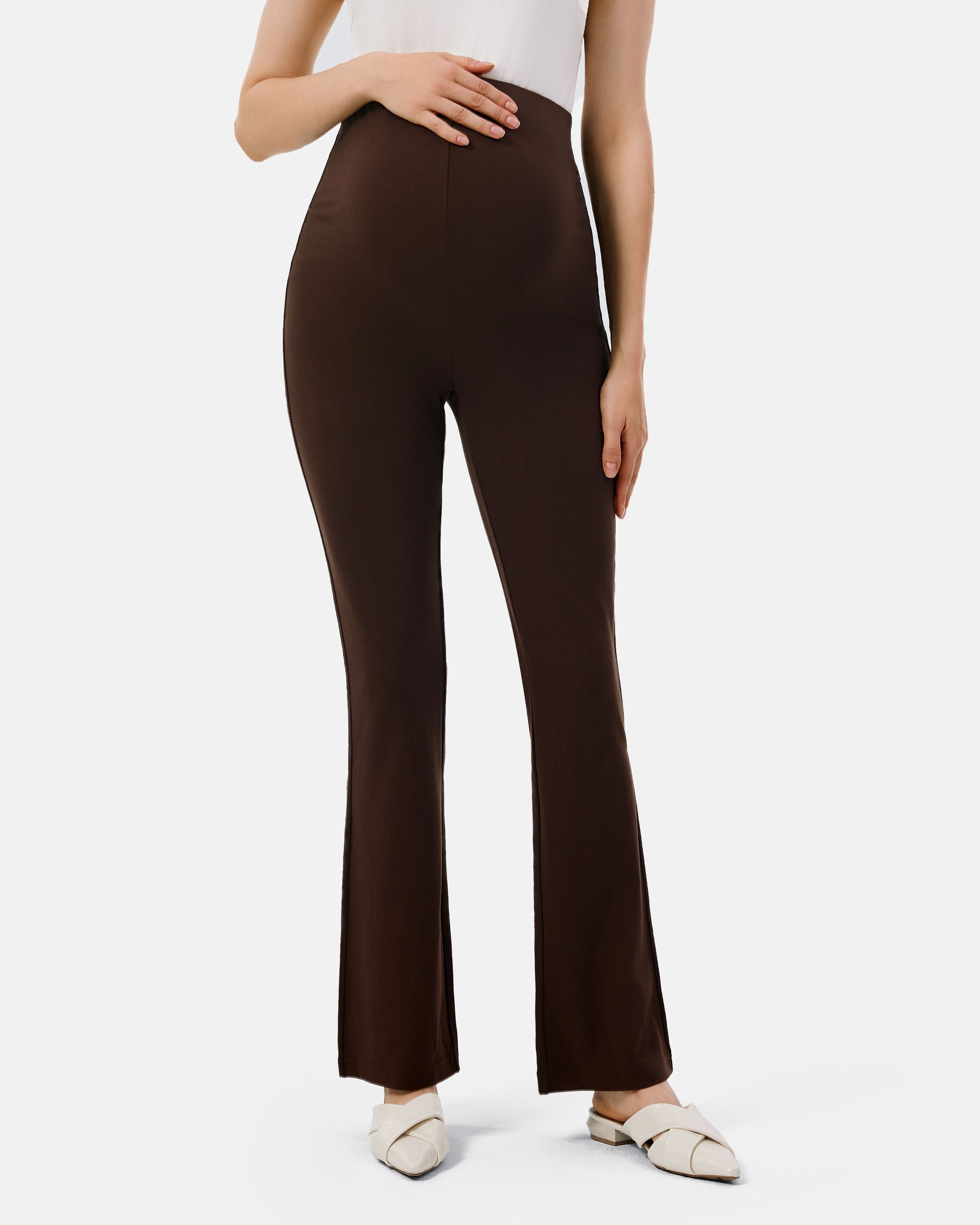 Professional maternity trousers deep brown