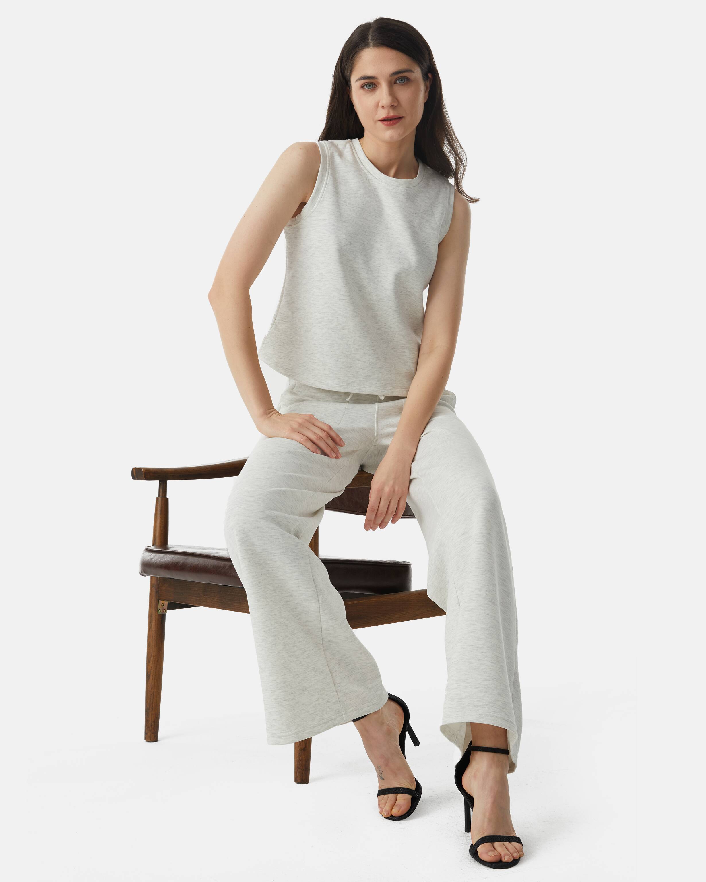 Women fall outfit matching set Light Heather Gray