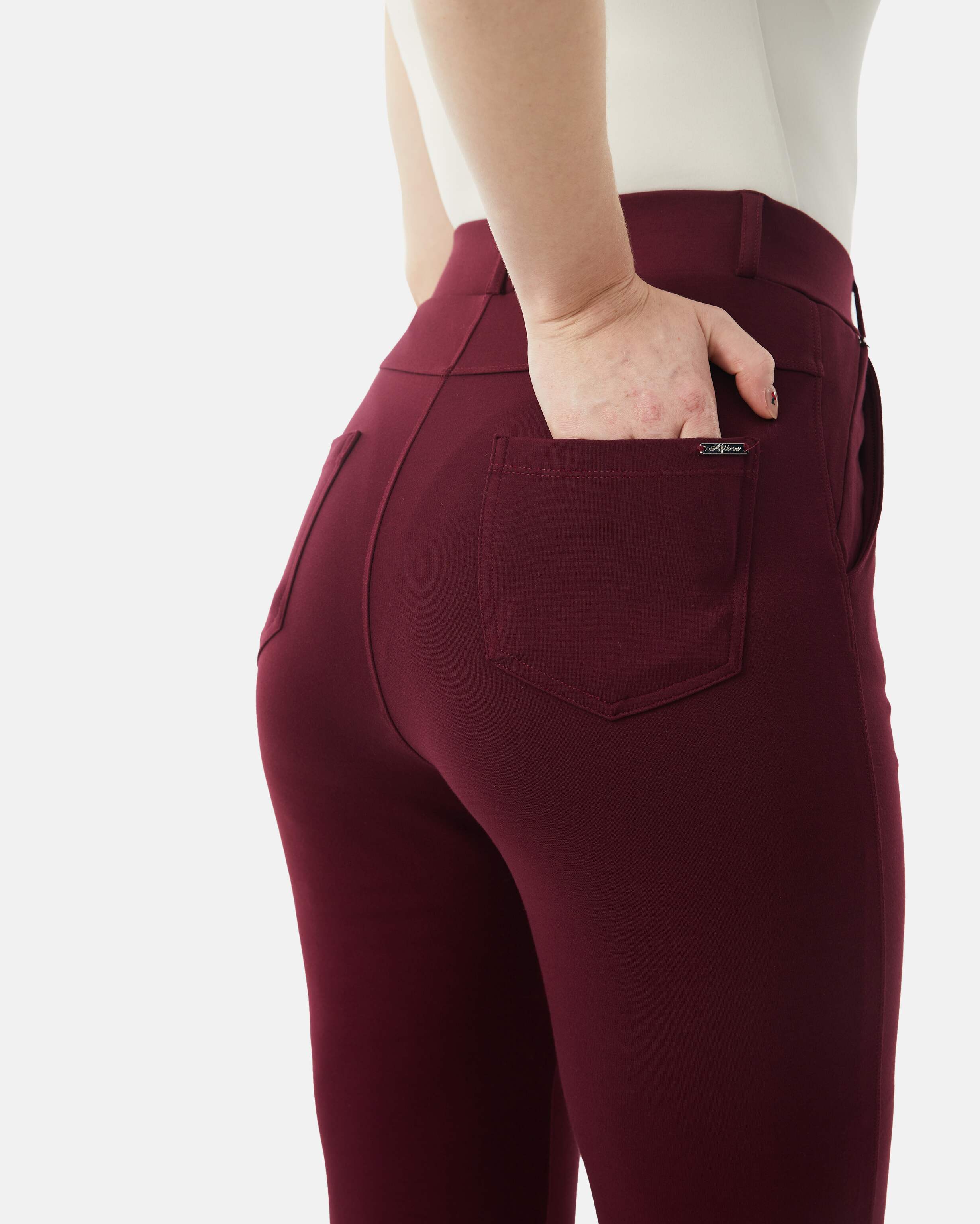quality business pants for women Burgundy