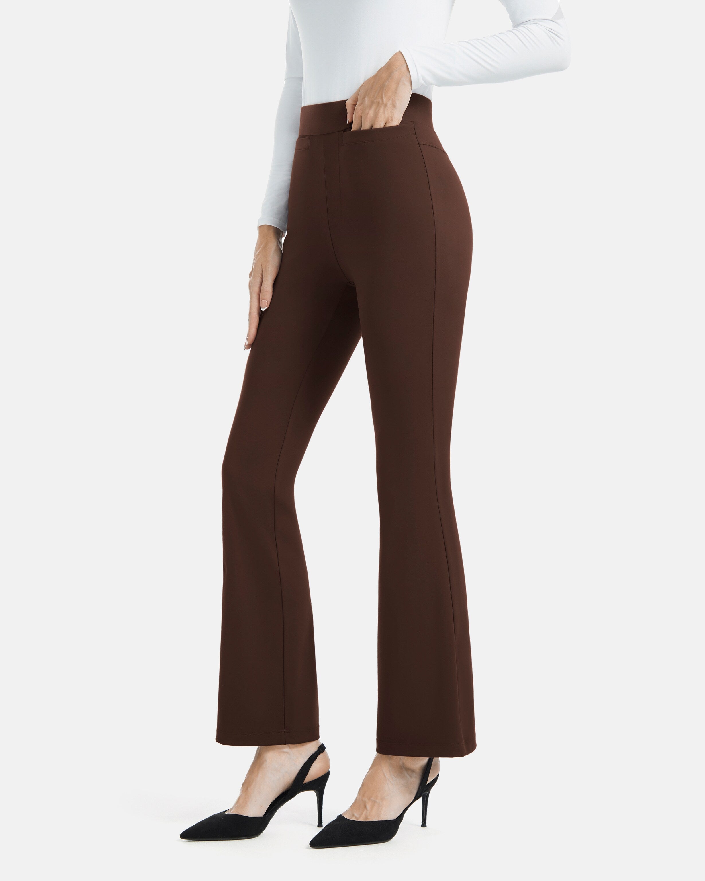 women deep brown pants