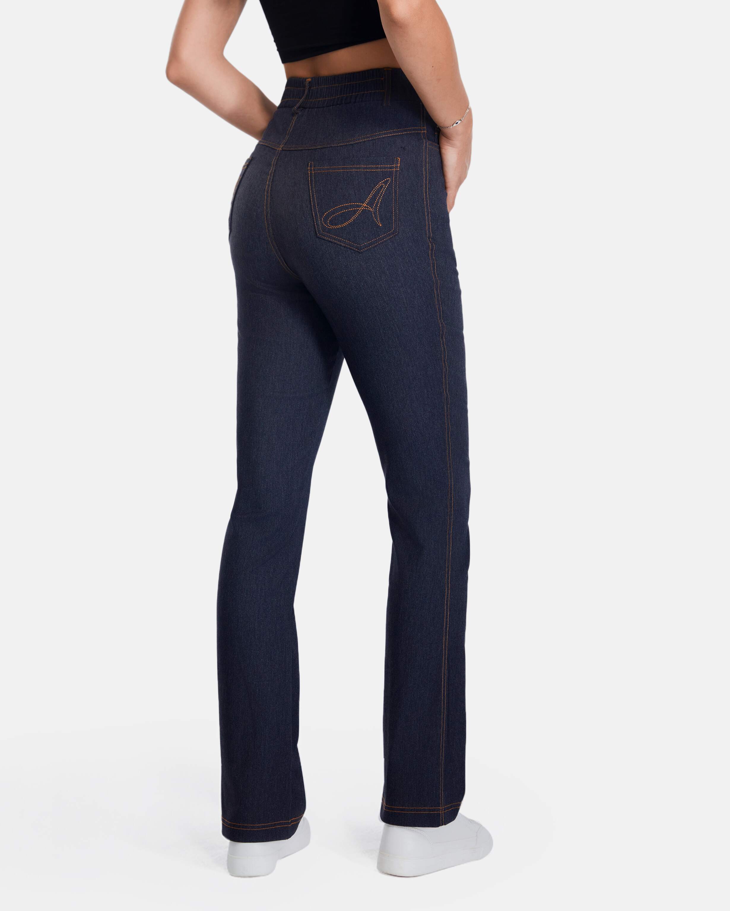 flare pants women Navy Denim