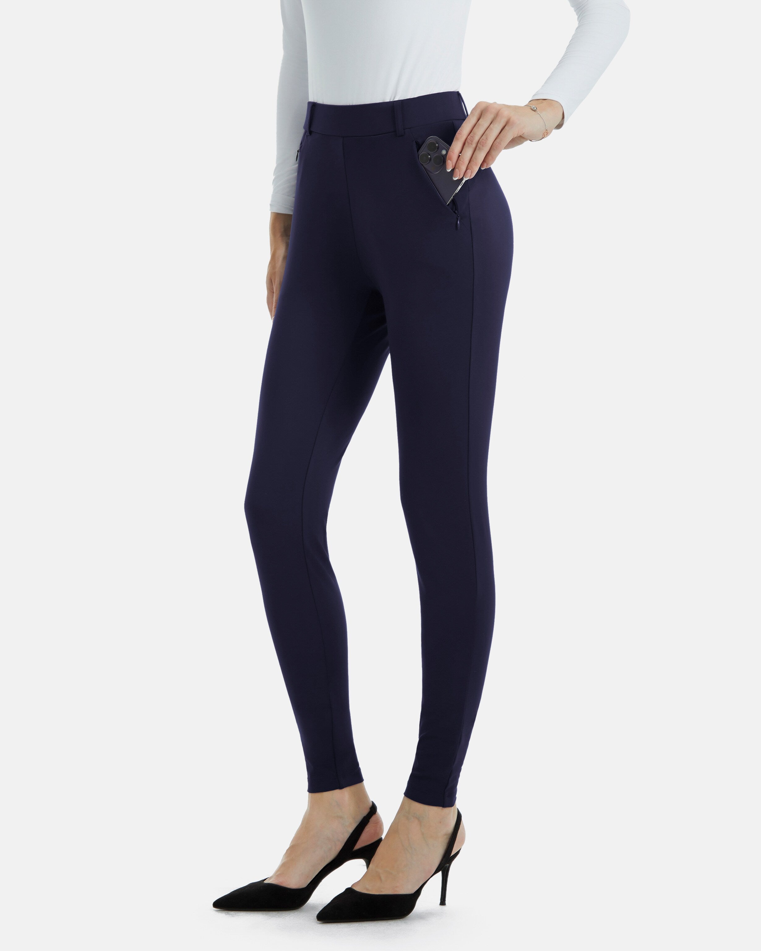 skinny pants navy blue