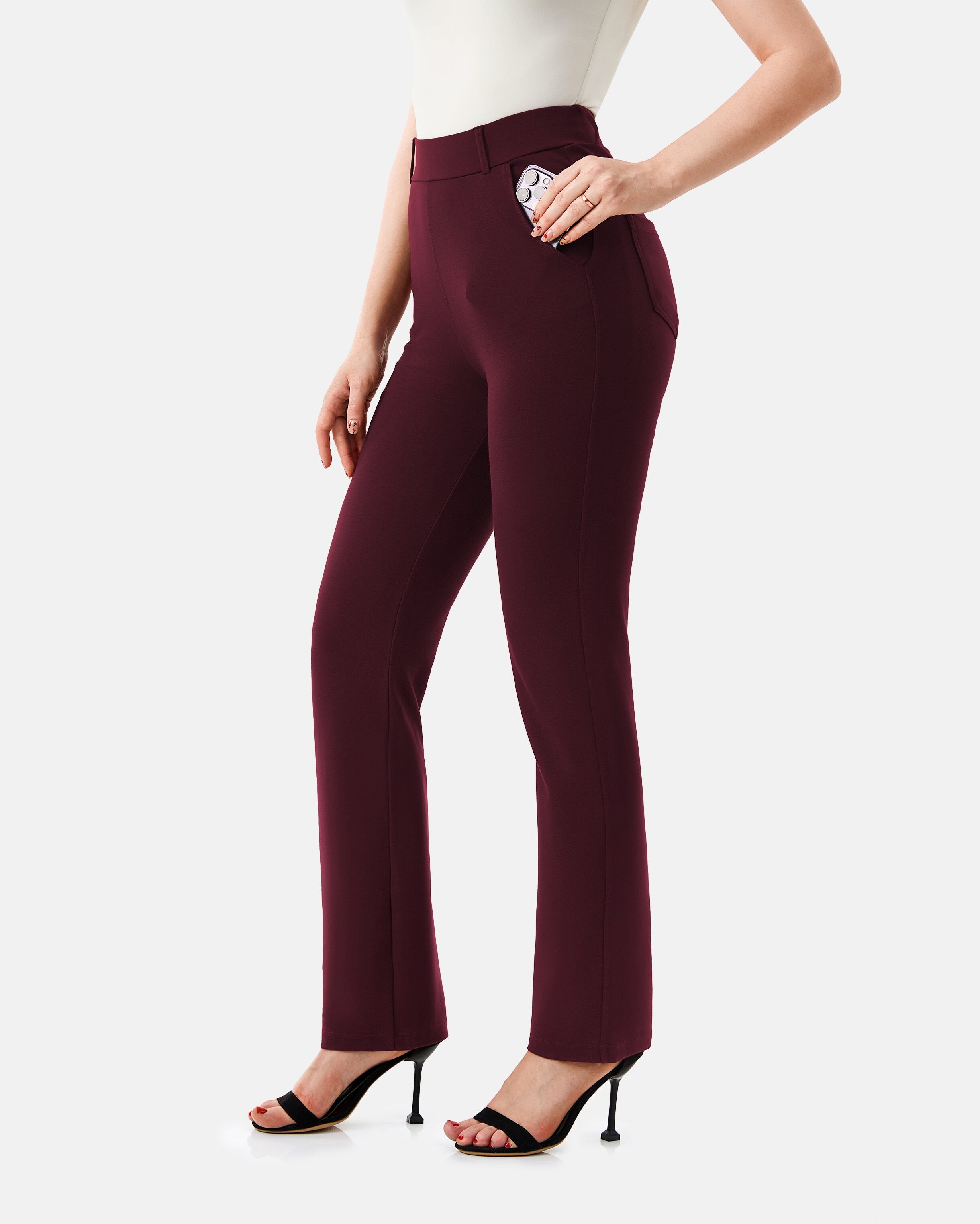 straight leg pants Burgundy