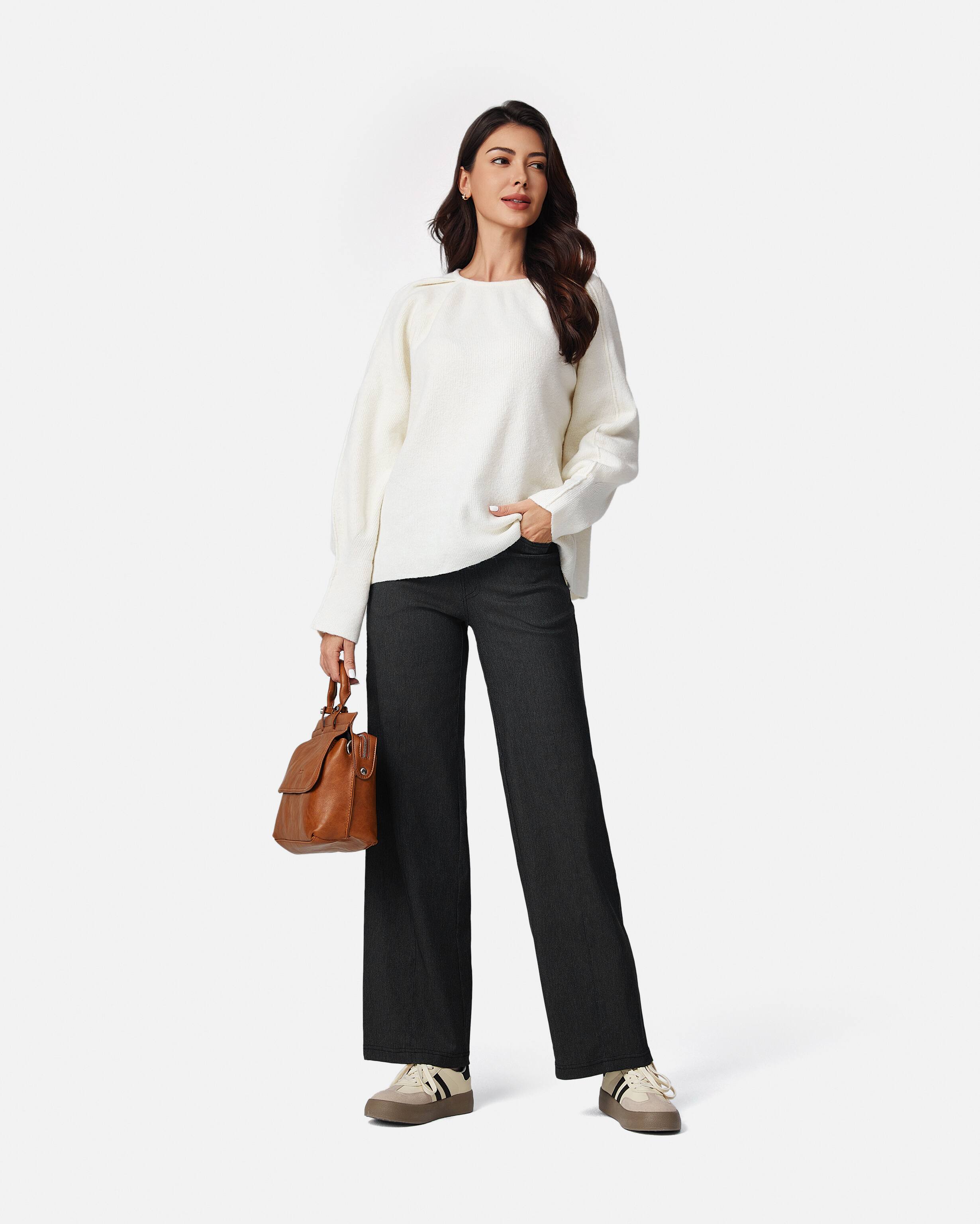 Women's Pull-On Wide Leg Stretch Jeans