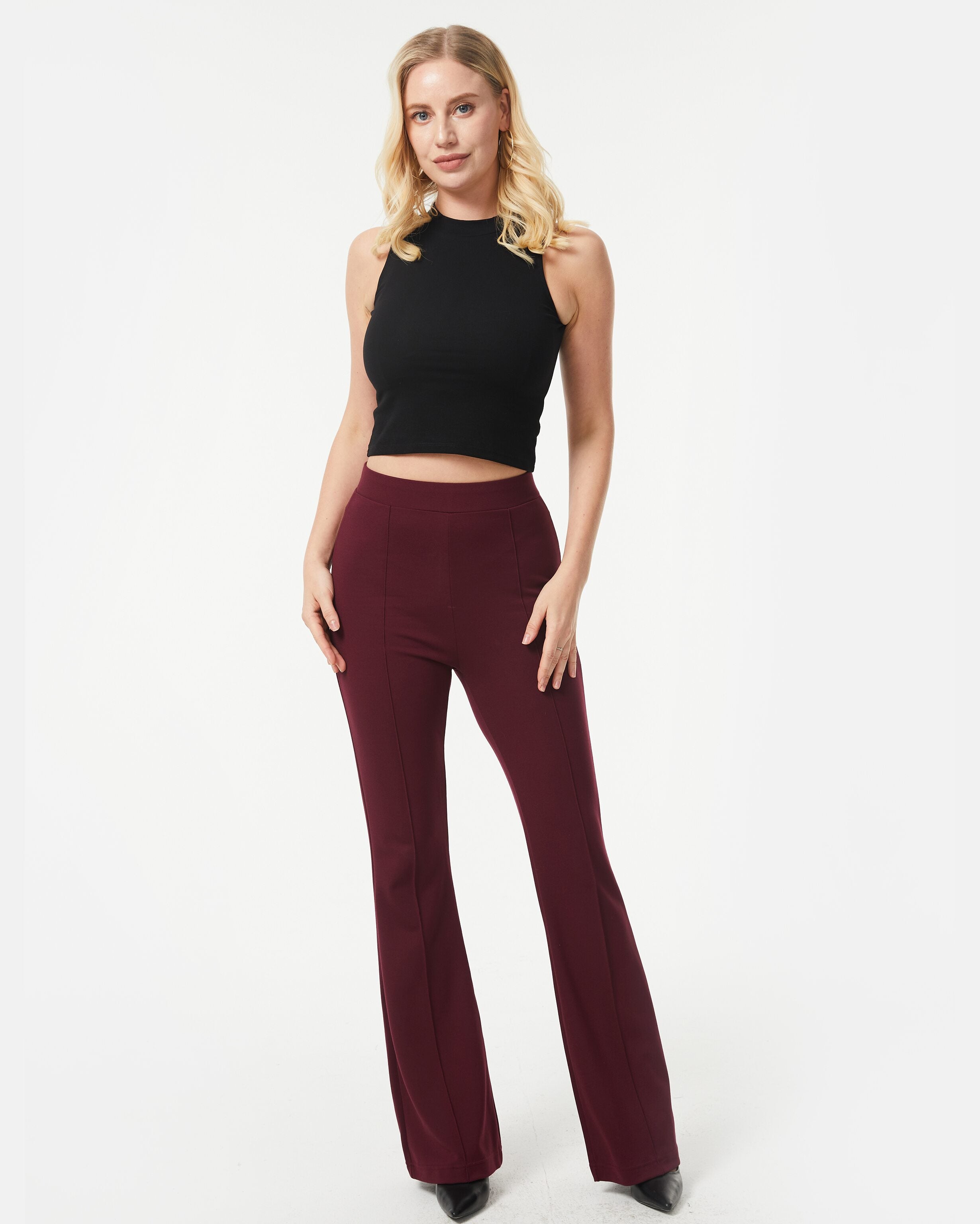 Womens Black Pants | Slacks & Dress Trousers for Work Burgundy / Tall 32.5 / 2XL Womens Black Pants | Slacks & Dress Trousers for Work Burgundy / Tall 32.5 / 2XL